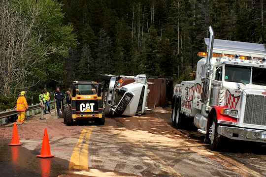 Recovery, wreck blocking highway